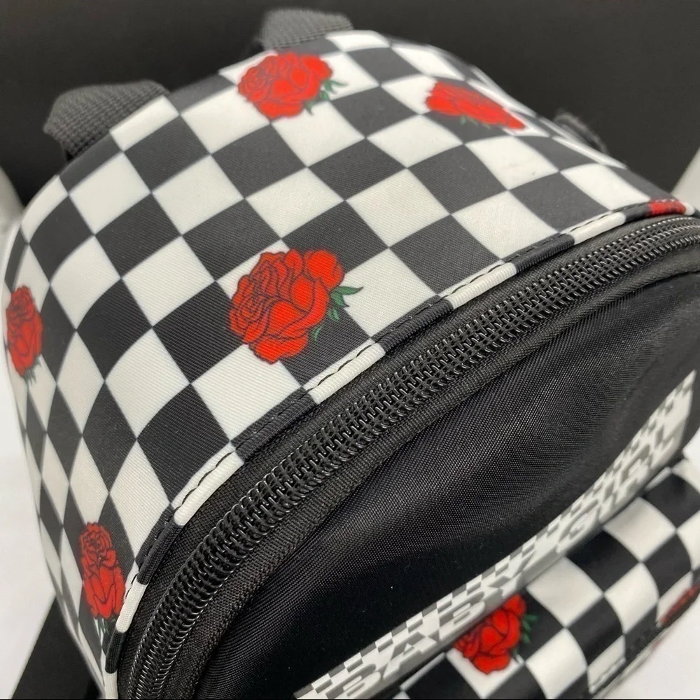 Like Dreams Baby Girl Checkered Roses Mini Backpack